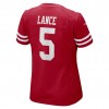 Maillot San Francisco 49ers Trey Lance 5 Nike Rouge 2021 NFL Draft - Femme